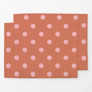 Tischset Love Polka Dots rosa braun