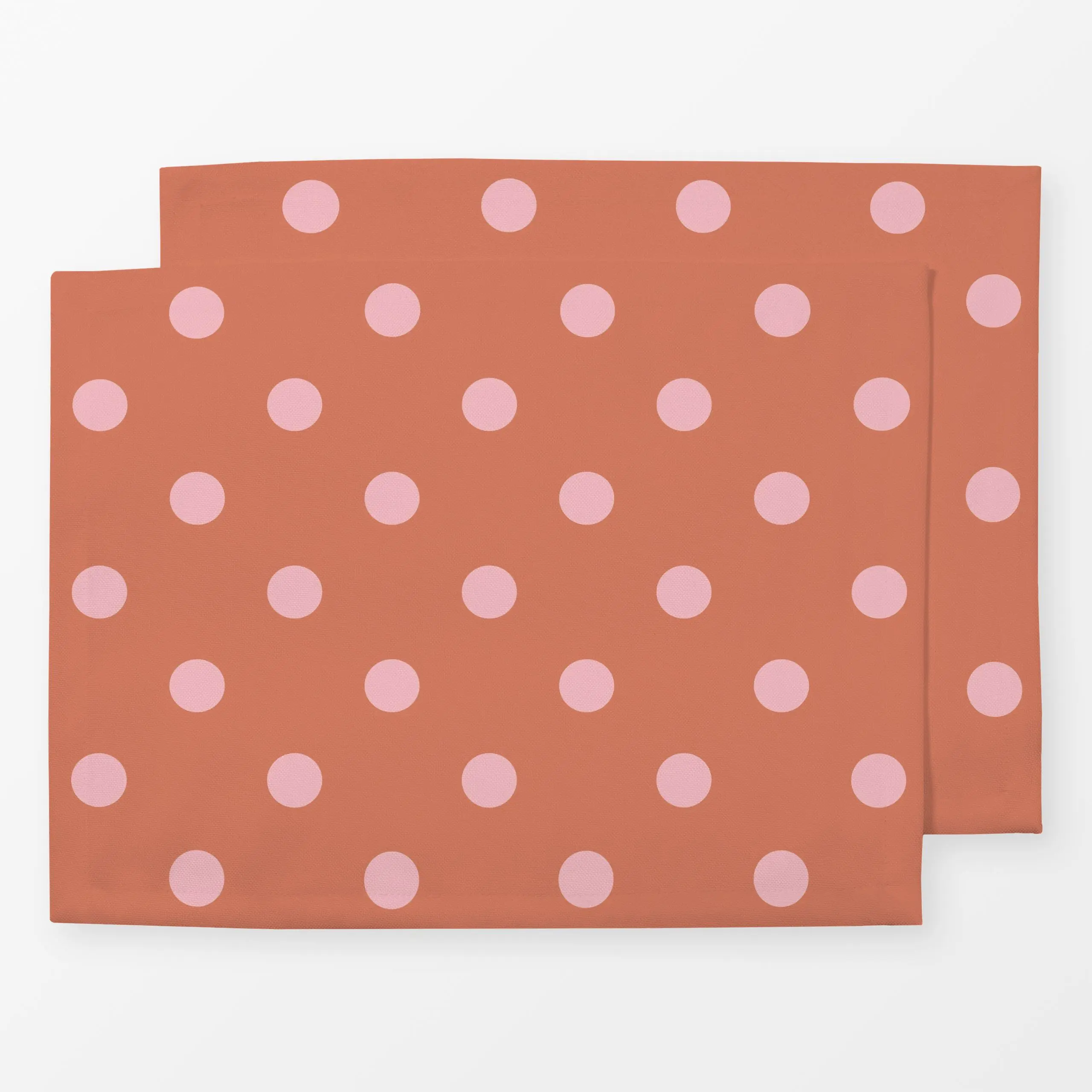 Tischset Love Polka Dots rosa braun - Symbole & Muster - von „Julia Schumacher"; rosa, Dots, gepunktet, braun, Polkadots, po...
