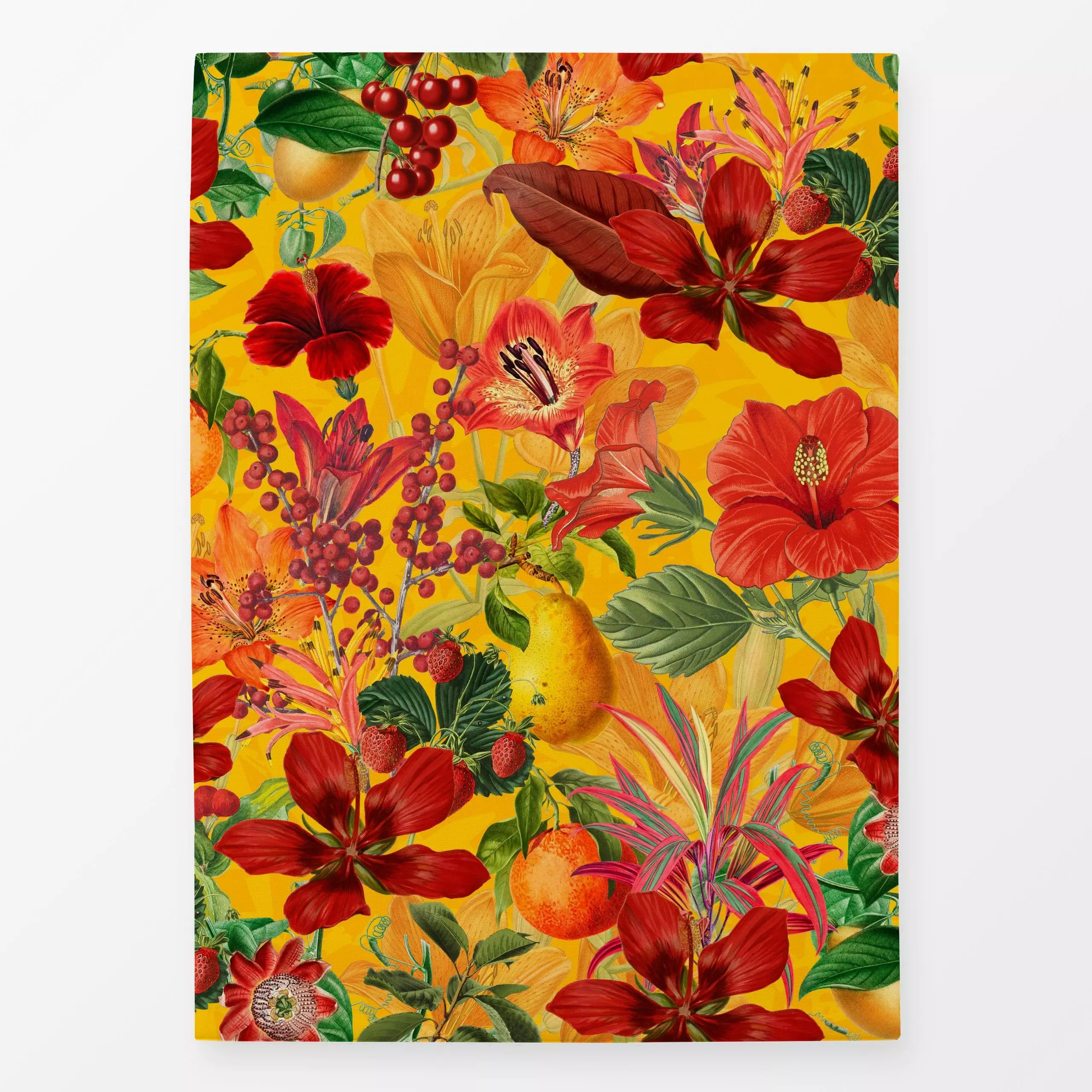 Geschirrtücher Summer Vibe - Blumen & Florales - von „Andrea Haase"; Obst, Natur, Orange, Birne, tropisch, exotisch, floral,...