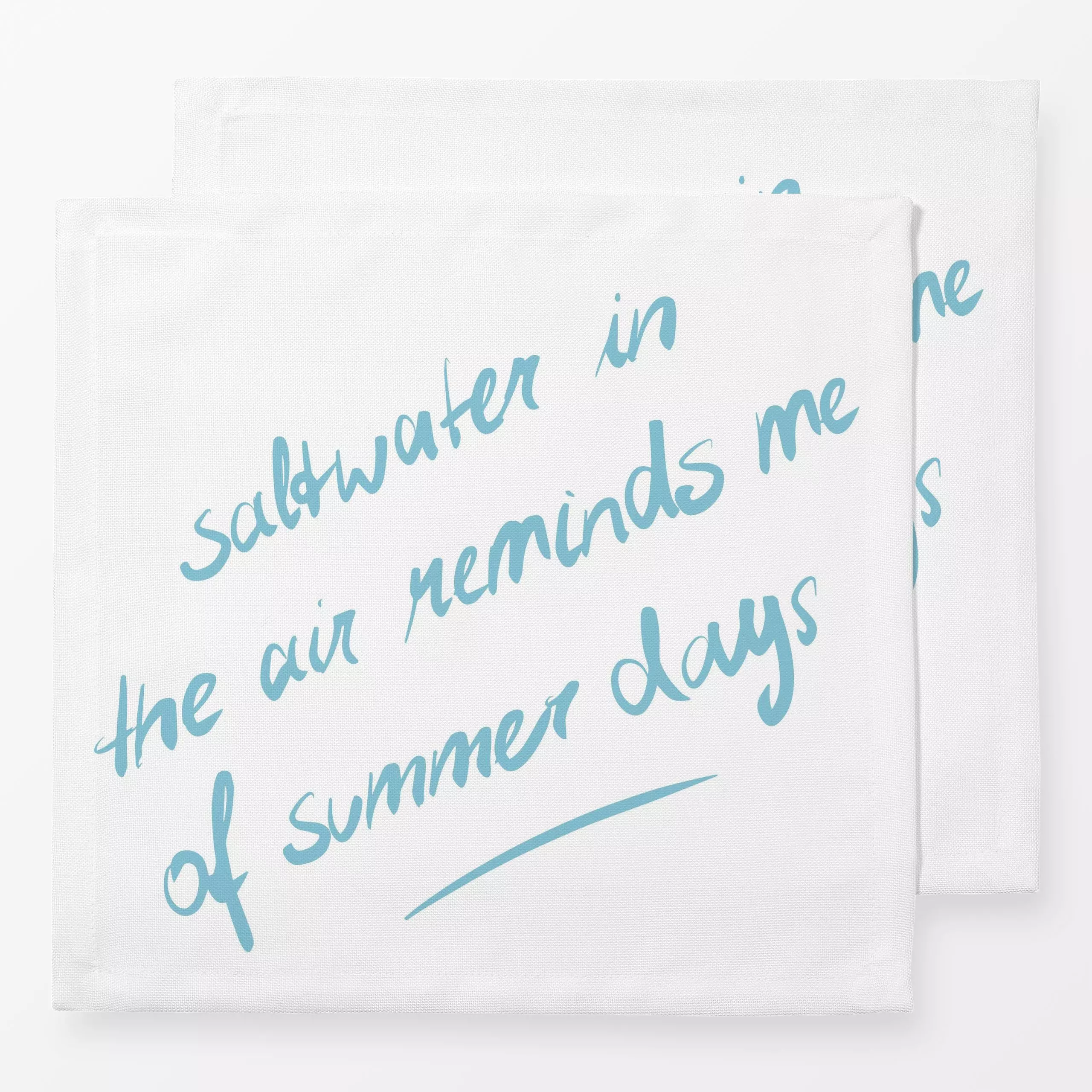 Servietten Saltwater in the air - Sommer, Sprüche & Schriftzüge - von „Barlena"; Strand, Sommer, Beach, Summerfeeling, salzw...