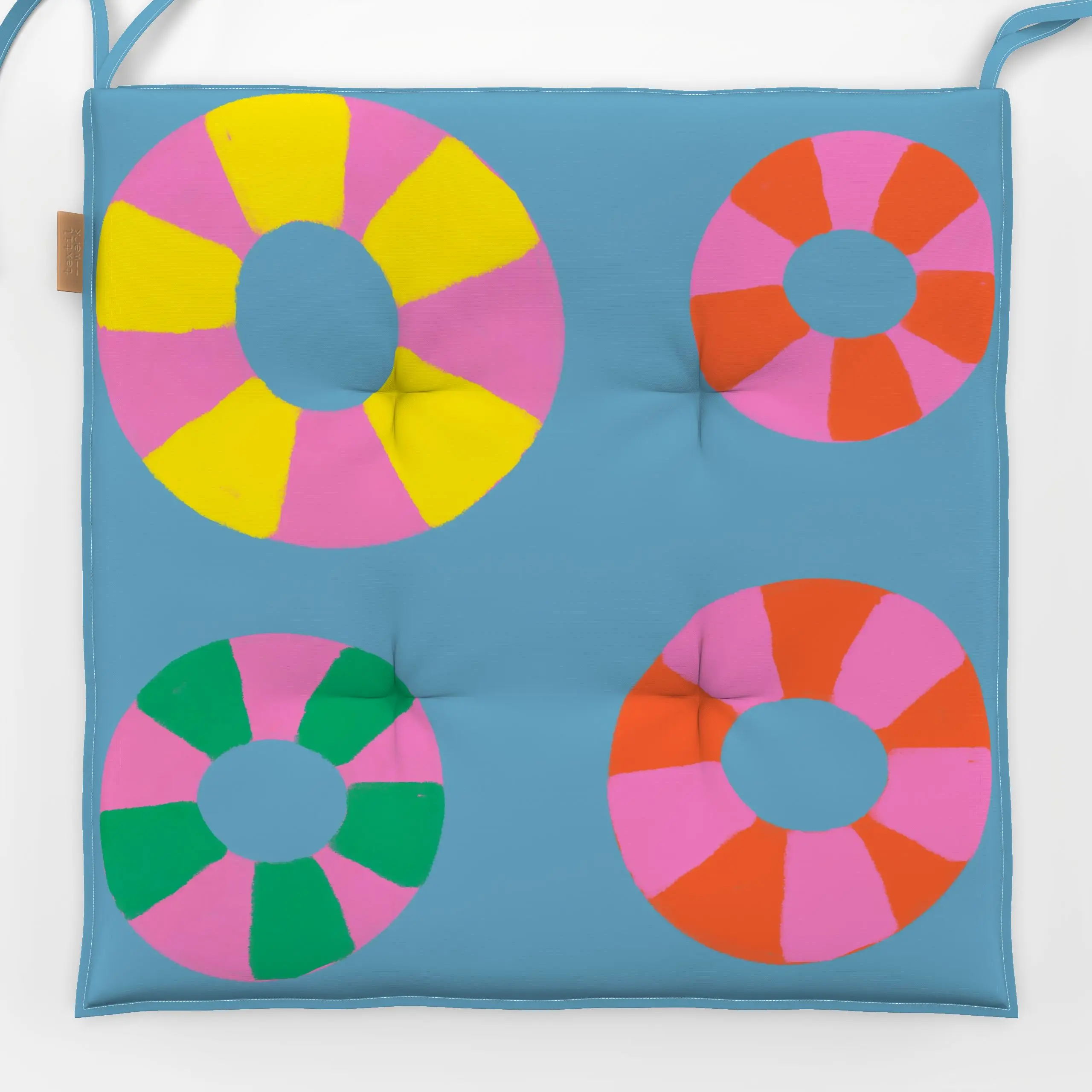 Sitzkissen Sommer Bunte Reifen Blau - Sommer, Sprüche & Schriftzüge - von „Alisa Knöß"