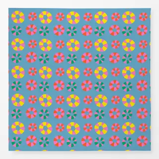 Tischdecke Sommer Bunte Reifen Blau