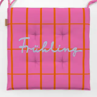 Sitzkissen Frühling Auf Pink Karo