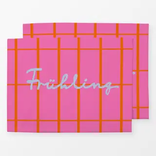 Tischset Frühling Auf Pink Karo