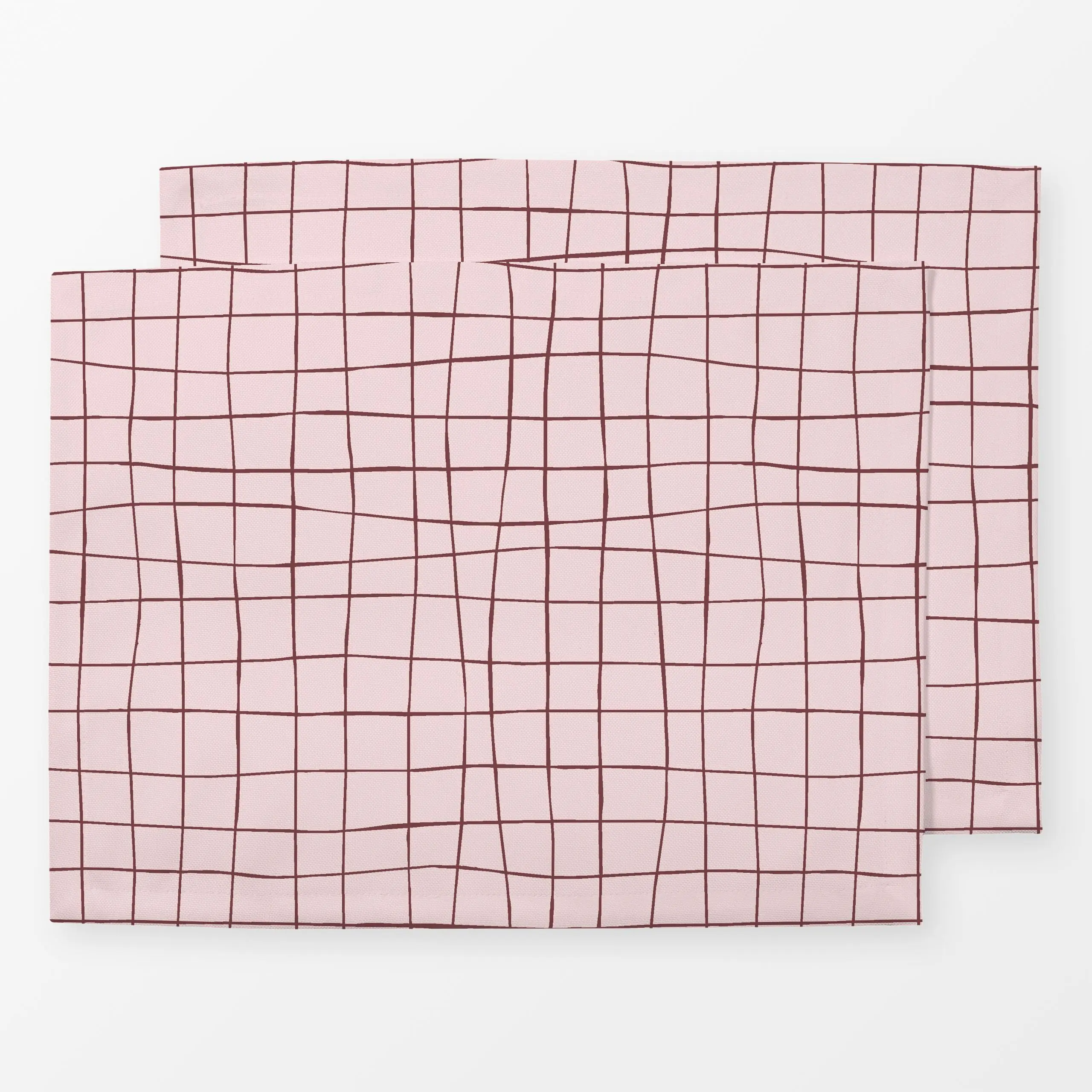 Tischset Picnic Grid Rosa - Frühling, Symbole & Muster - von „Studio ROSAGRAU"; altrosa, grid, Karo, outdoor, kariert, Garte...