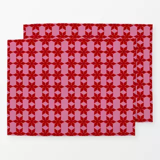 Tischset Weihnachtssterne Pink Rot