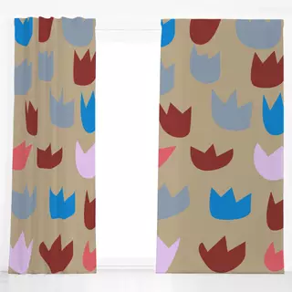 Dekovorhang Tulpen blau