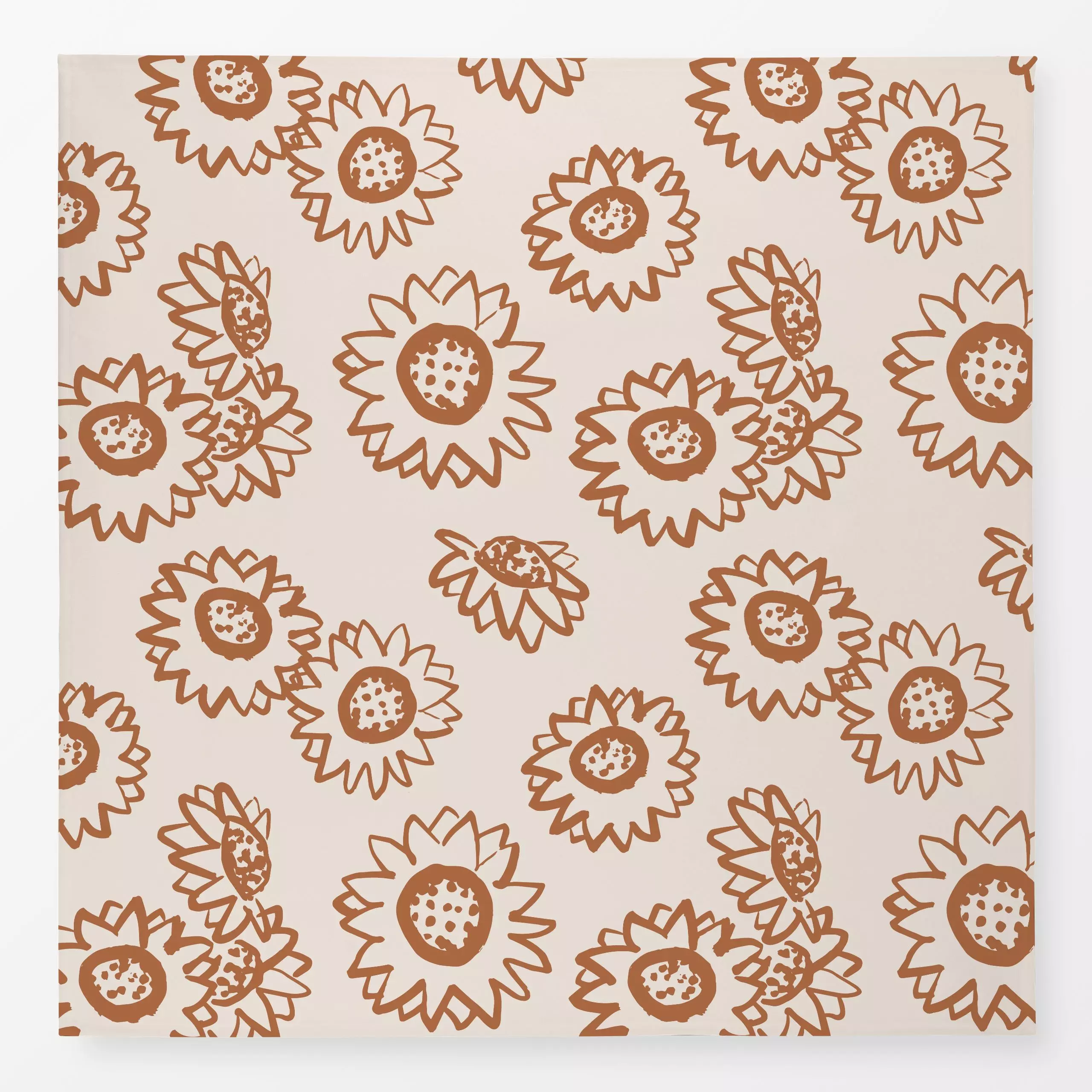 Tischdecke Sonnenblume Beige - Blumen & Florales - von „Kruth Design"; Zeichnung, Herbst, Herbstdeko, herbstlich, Blumenmust...