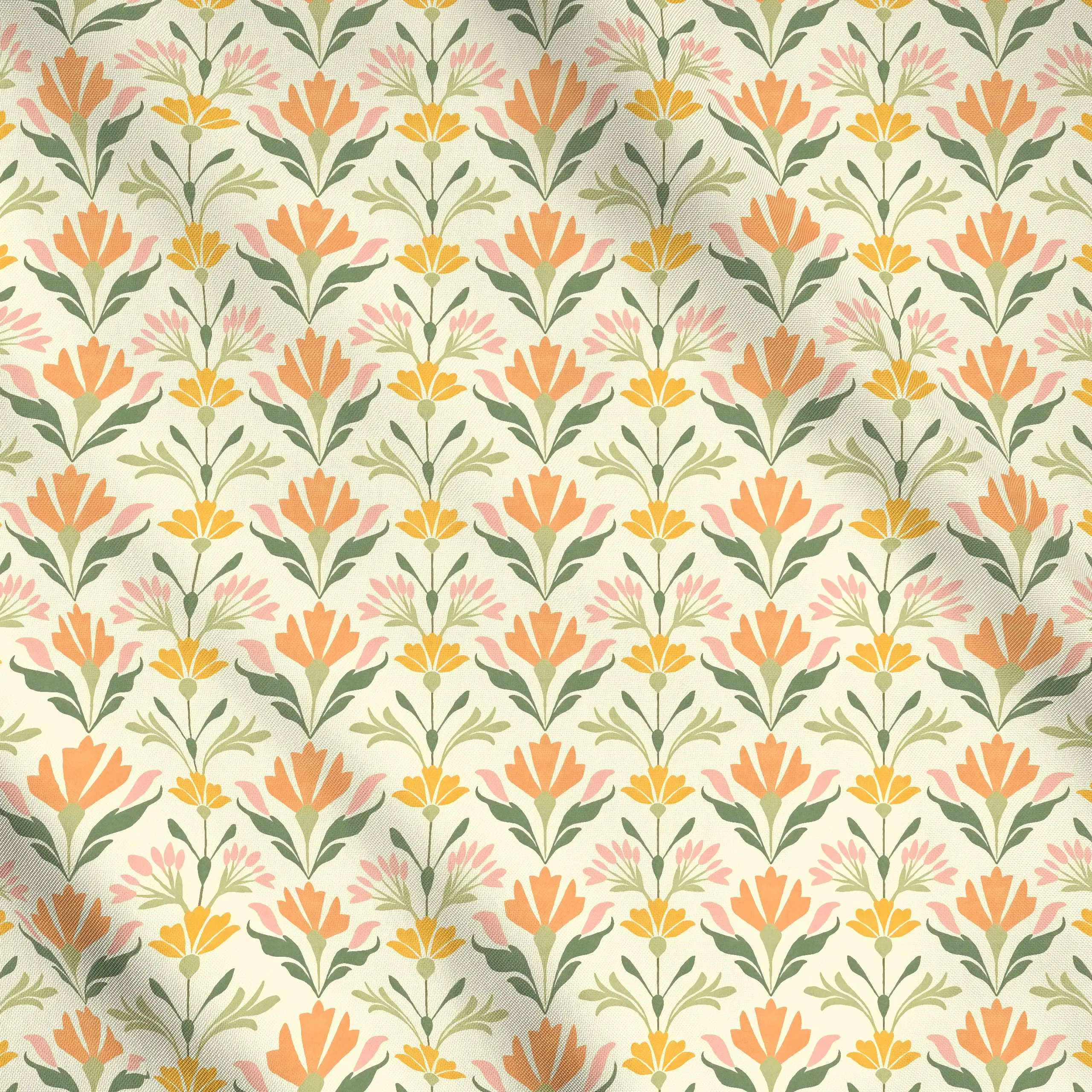 Meterware Art Deco Meets Scandi, Blumen, Sommer, von Andrea Haase