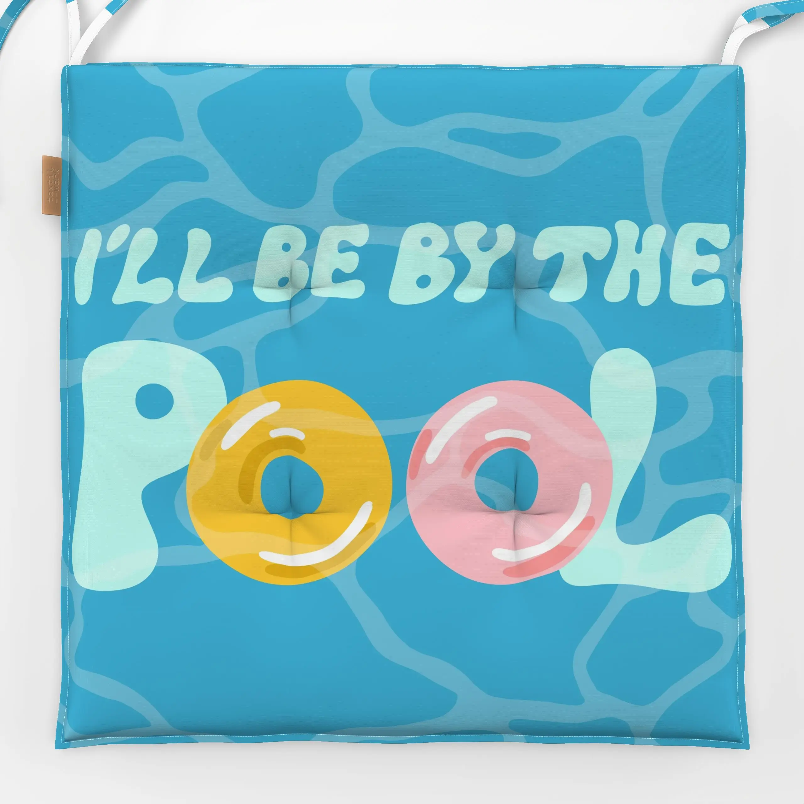 Sitzkissen I'll Be By The Pool - Sommer, Sprüche & Schriftzüge, Retro & Vintage - von „By Anna Sienna"; Retro, Schwimmen, ty...