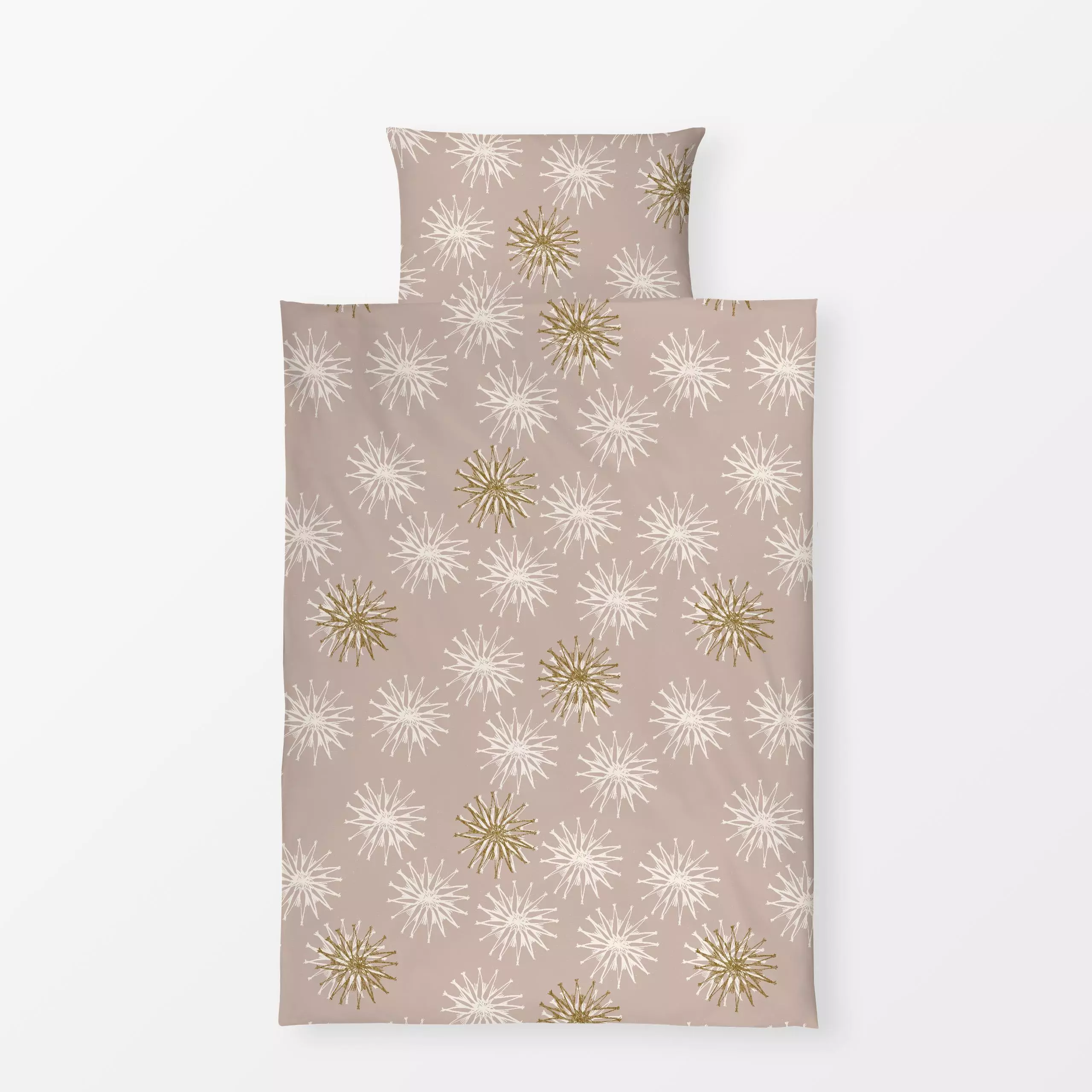 Bettwäsche Strohsterne altrosa - Weihnachten, Winter - von „Julia Schumacher"; rosa, Tannenbaum, Sterne, Weihnachten, Minima...