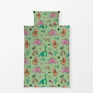Bettwäsche Dinowelt grün