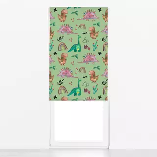 Raffrollo Dinowelt grün