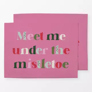 Tischset Under The Mistletoe Pink