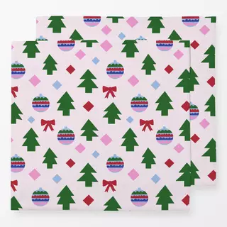 Servietten Weihnachtsmuster auf hellrosa