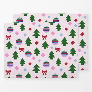 Tischset Weihnachtsmuster auf hellrosa