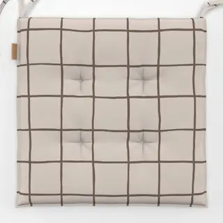 Sitzkissen Karo offwhite braun