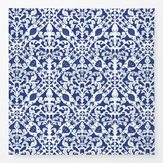 Tischdecke Ornament Fliese Blau Weiss