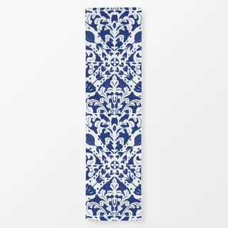 Tischläufer Ornament Fliese Blau Weiss