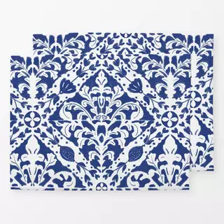 Tischset Ornament Fliese Blau Weiss