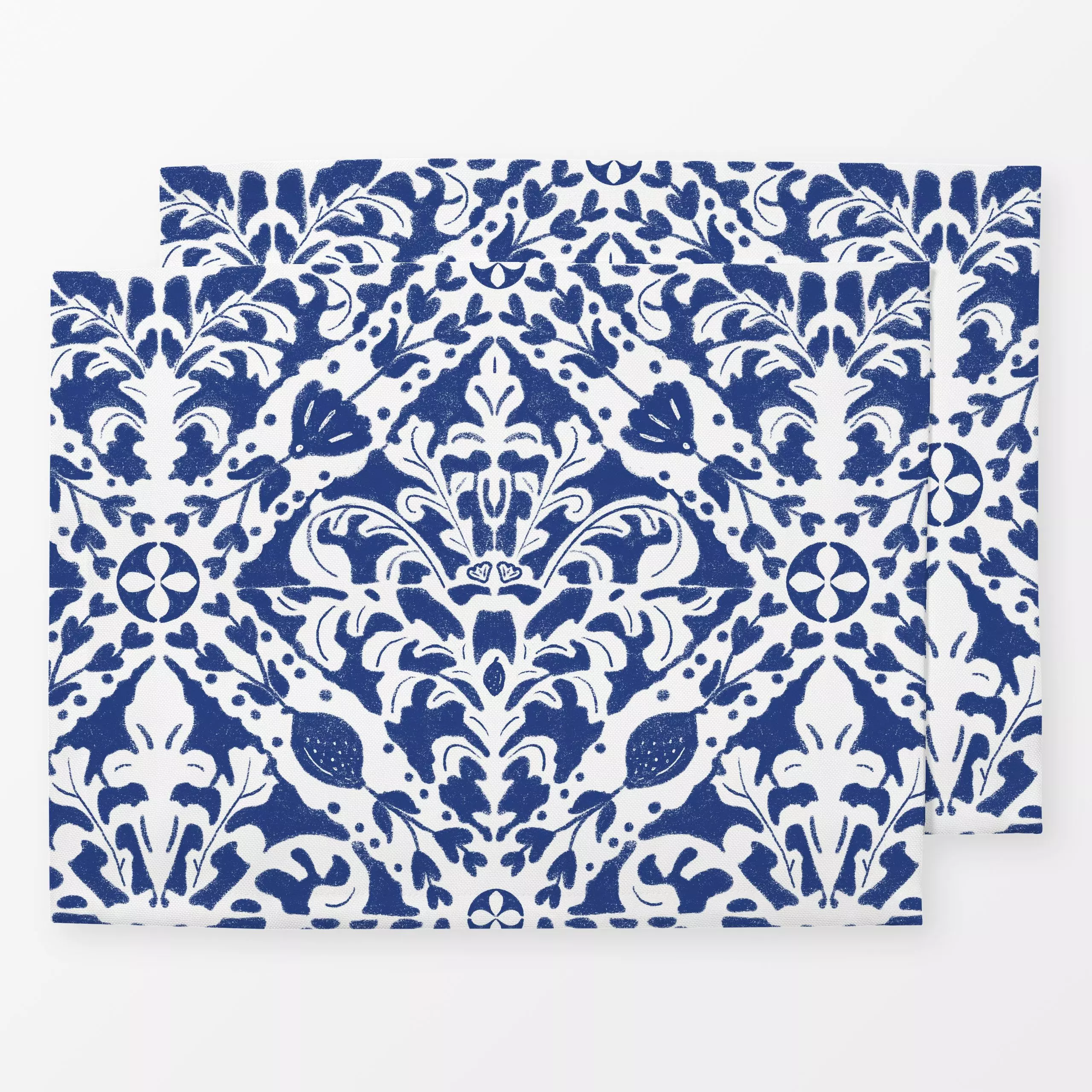 Tischset Ornament Fliese Blau Weiss, gemustert, von Mareen Heinz
