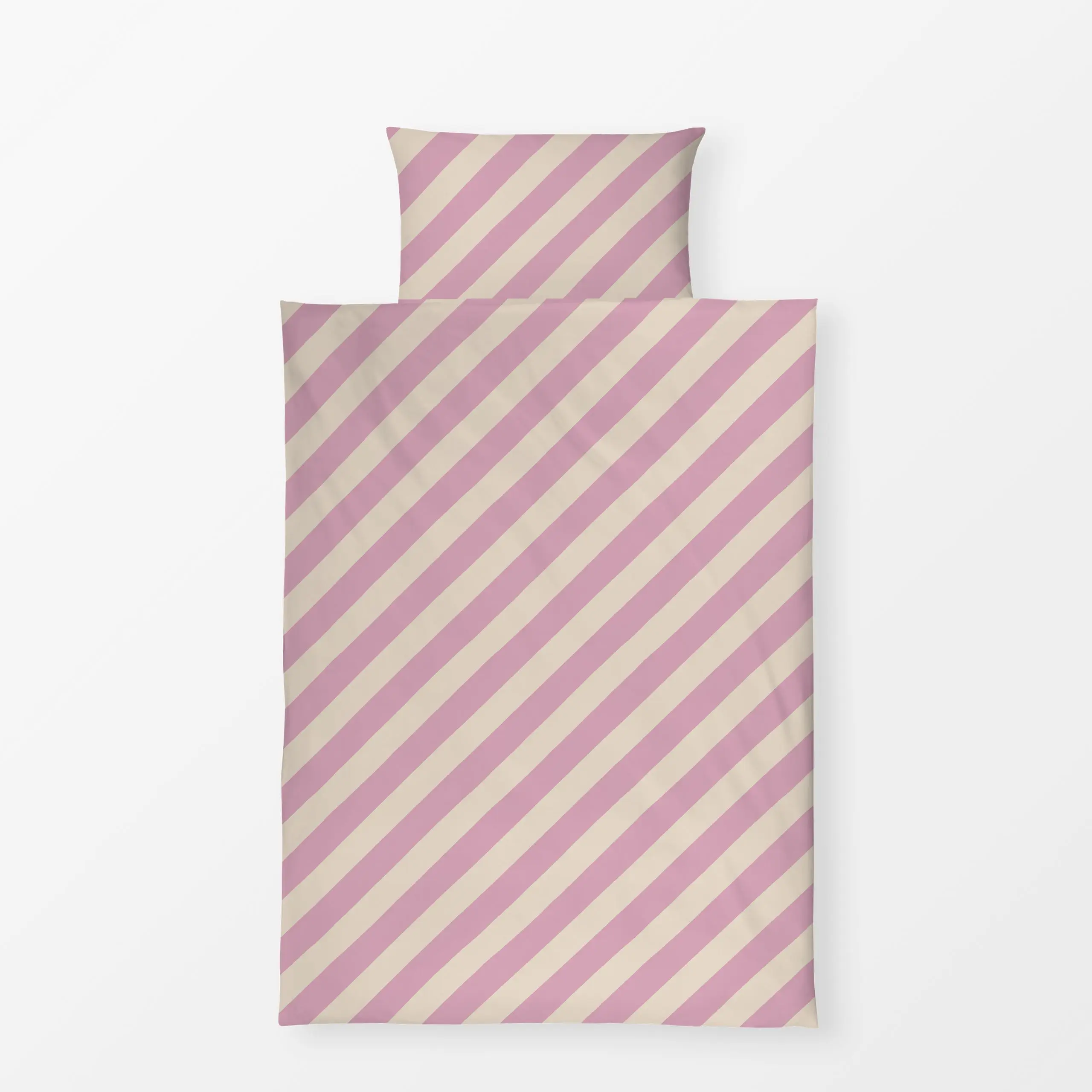 Bettwäsche Streifen diagonal rosa - Frühling, Sommer, Symbole & Muster - von „Studio Kesse"