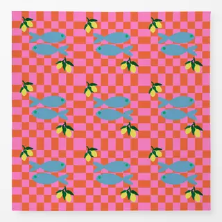 Tischdecke Fisch Auf Dem Tisch