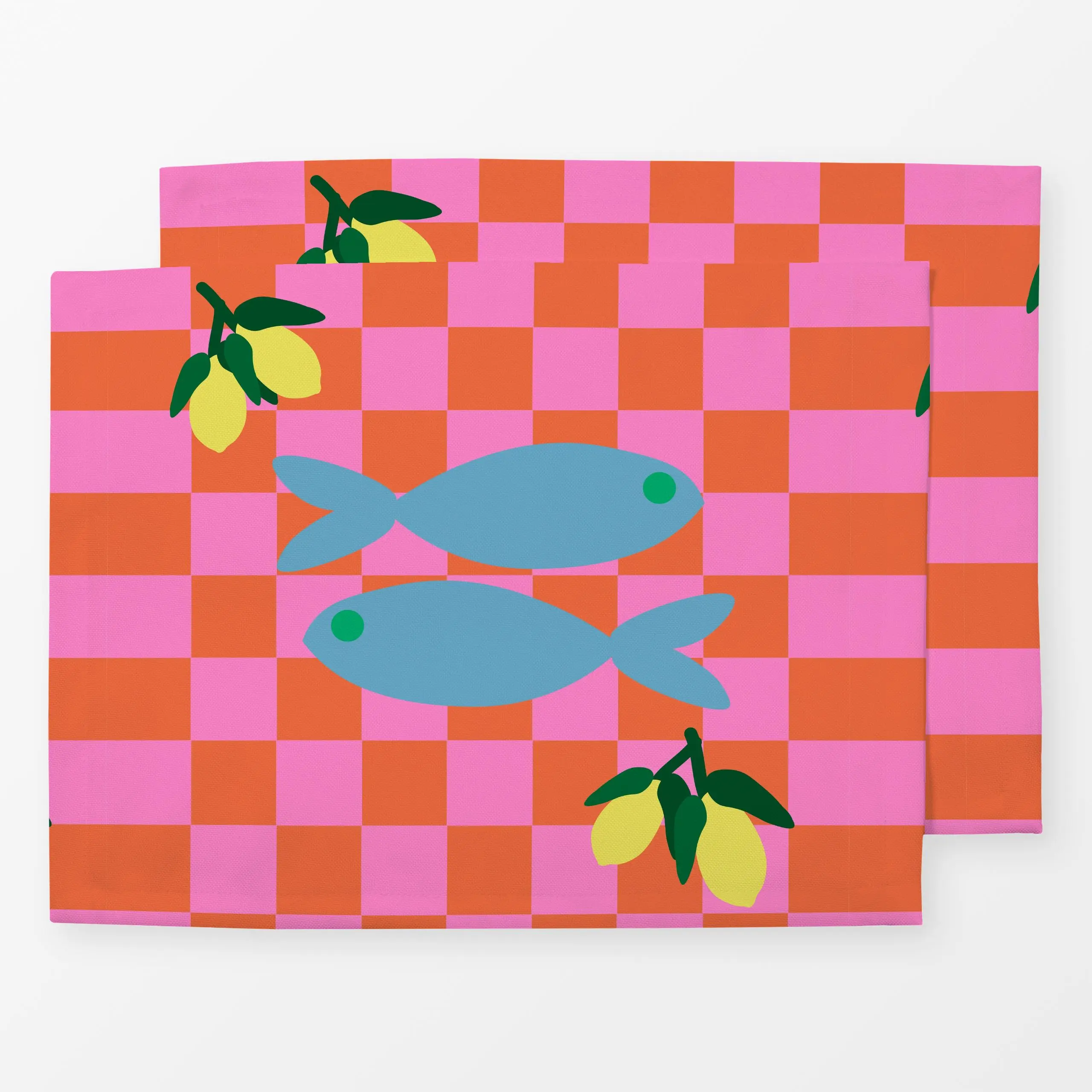 Tischset Fisch Auf Dem Tisch - Sommer, Tiere, Früchte - von „Alisa Knöß"; Fische, mediterran, Gartendeko, outdoorkissen, som...