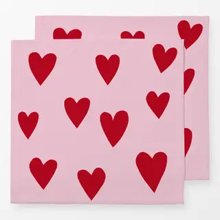 Servietten rote Herzen auf rosa