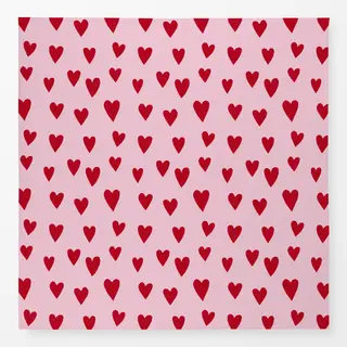Tischdecke rote Herzen auf rosa