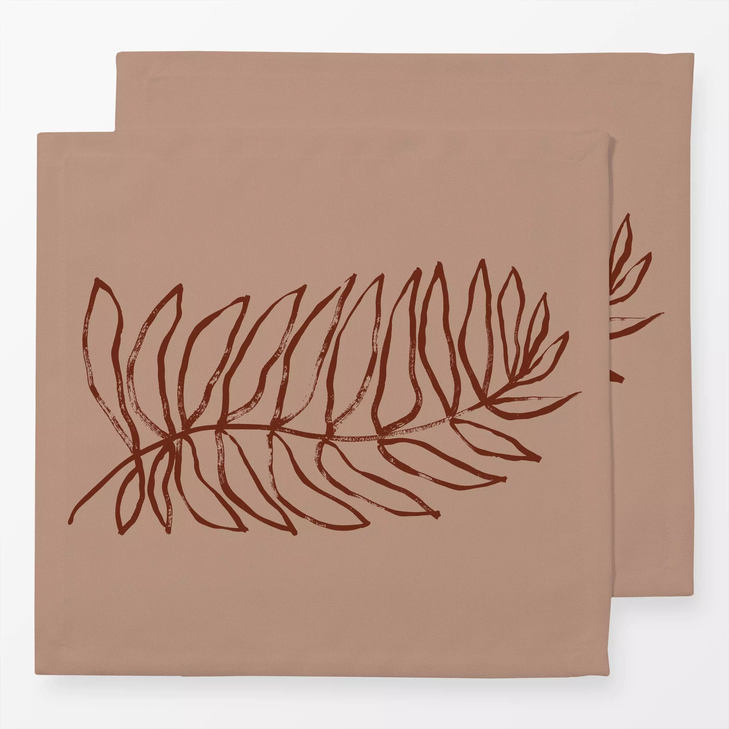 Servietten Rama castaña - Sommer, Pflanzen & Botanik - von „Julia Schumacher"; Pinselstrich, Blätter, Zweige, lineart, leafl...