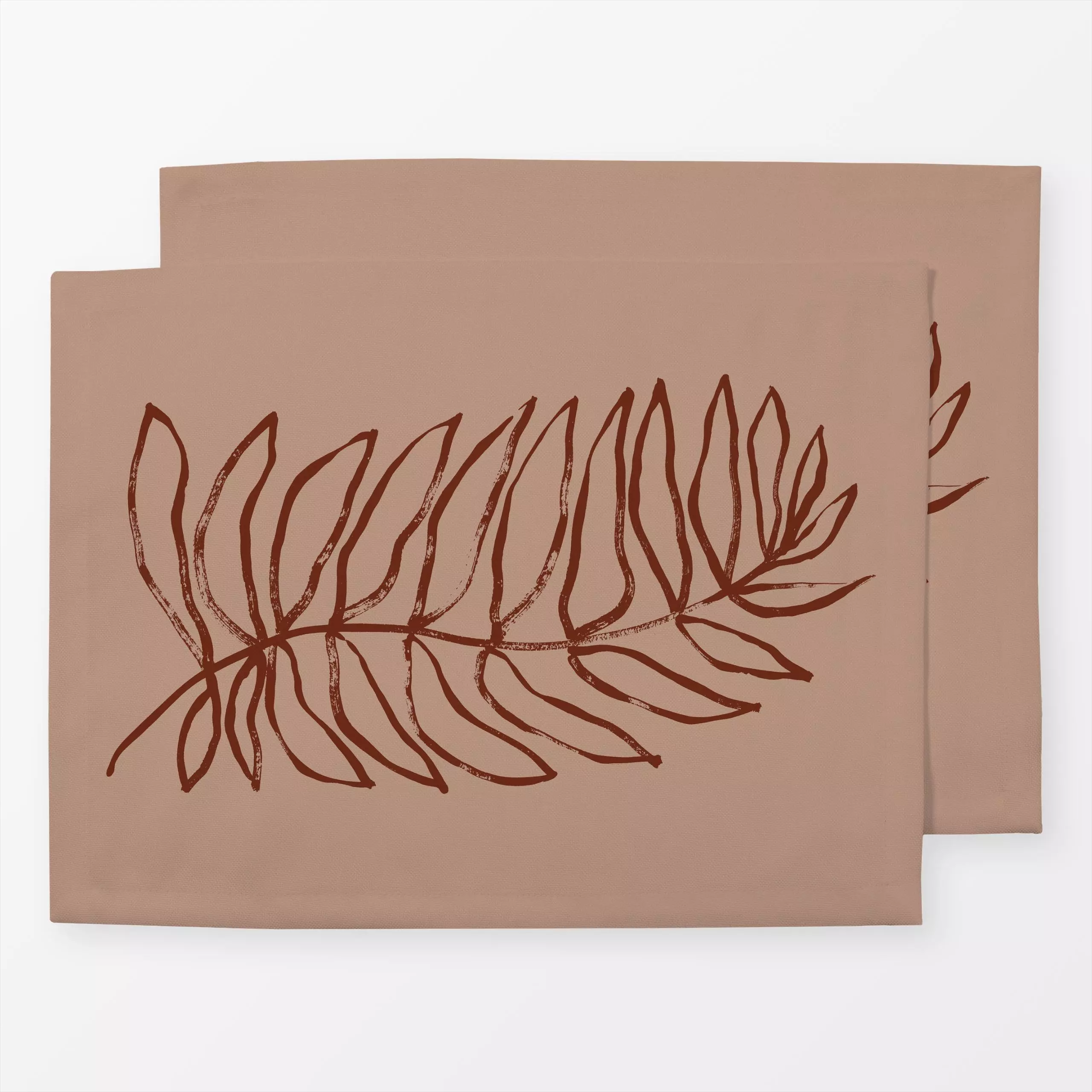 Tischset Rama castaña - Sommer, Pflanzen & Botanik - von „Julia Schumacher"; Pinselstrich, Blätter, Zweige, lineart, leaflov...