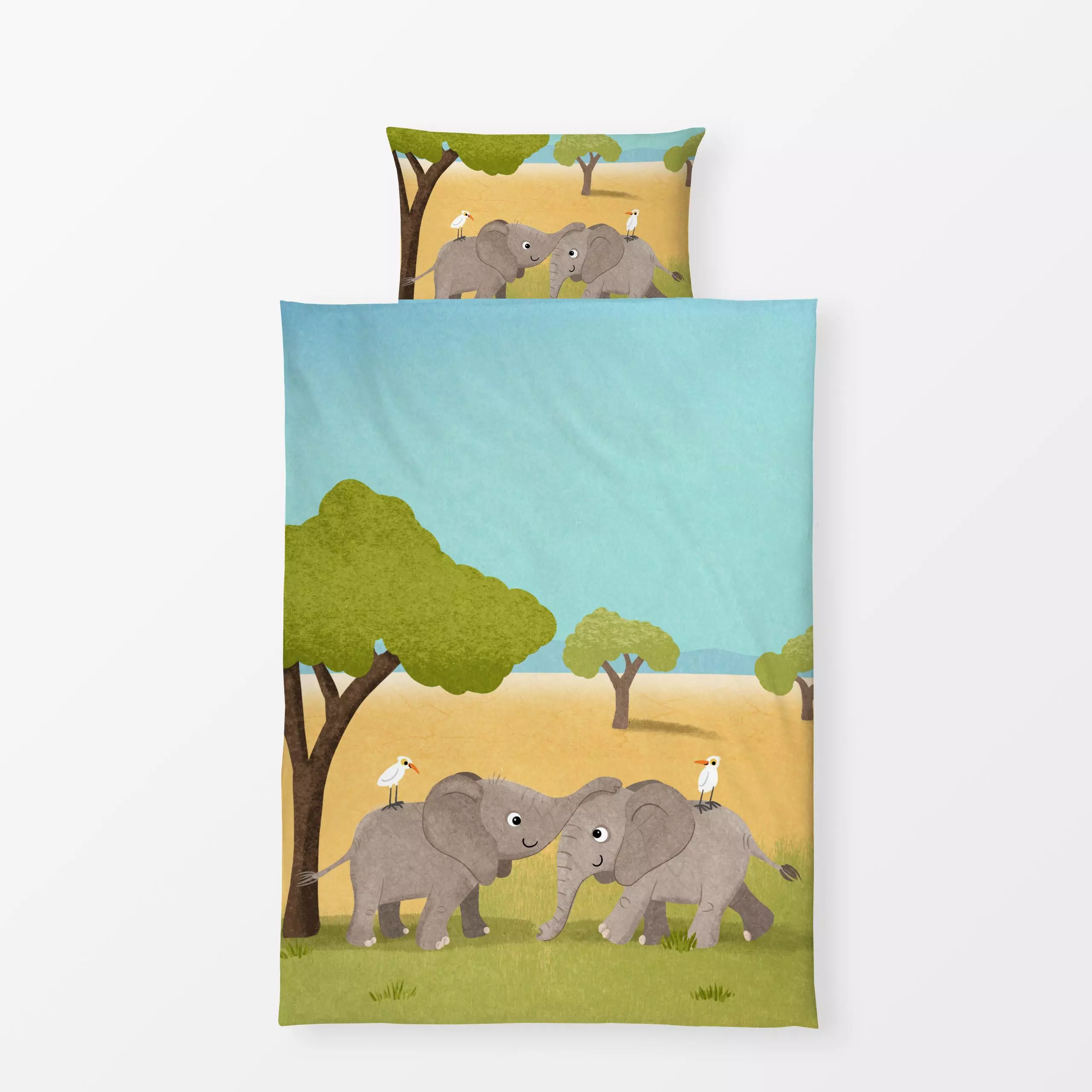 Bettwäsche Geschwisterherz - Kinderzimmer & Motive für Kinder, Tiere - von „Julia Reyelt"; Natur, Bäume, Elefant, Wildtiere,...