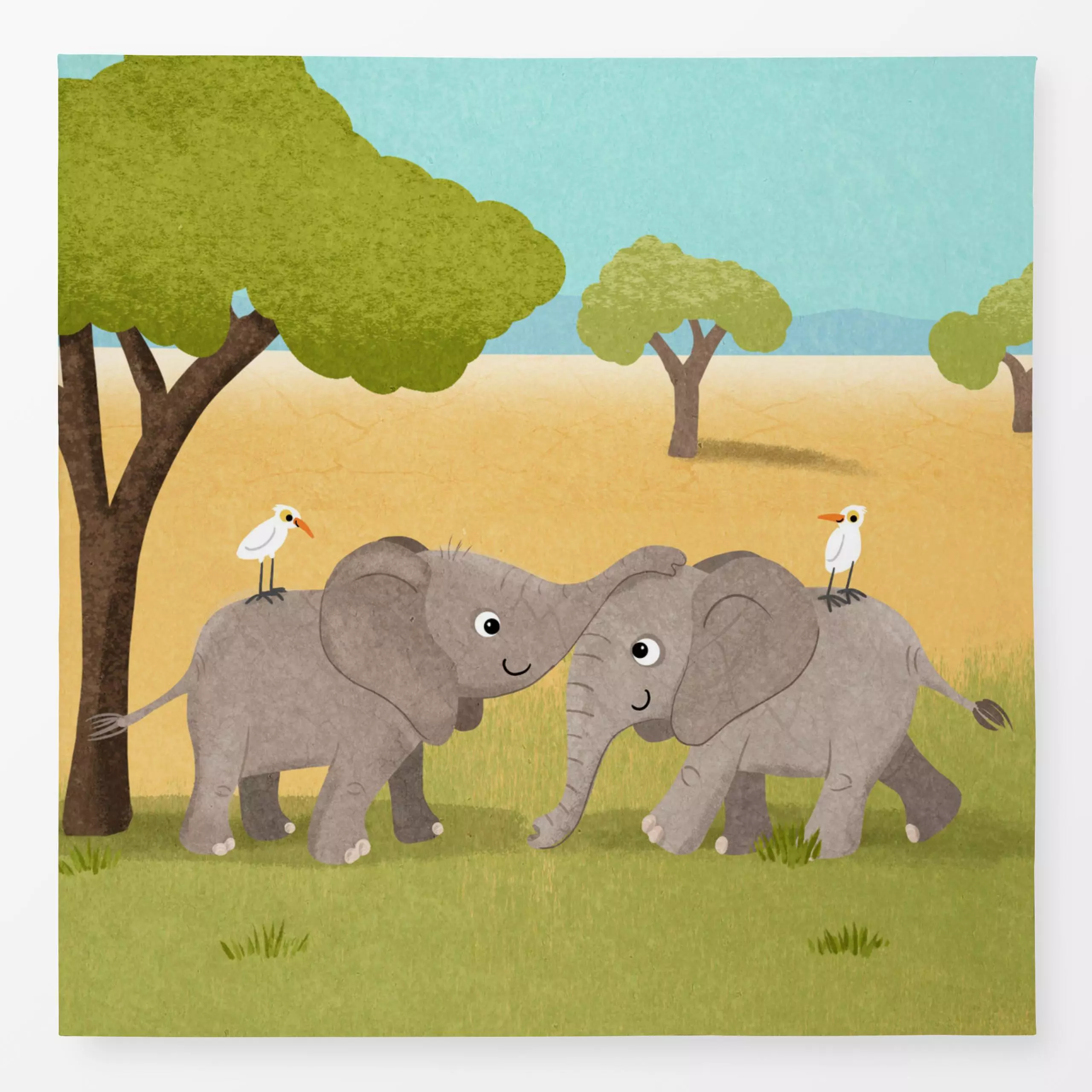 Tischdecke Geschwisterherz, Tiere, fürs Kinderzimmer, von Julia Reyelt