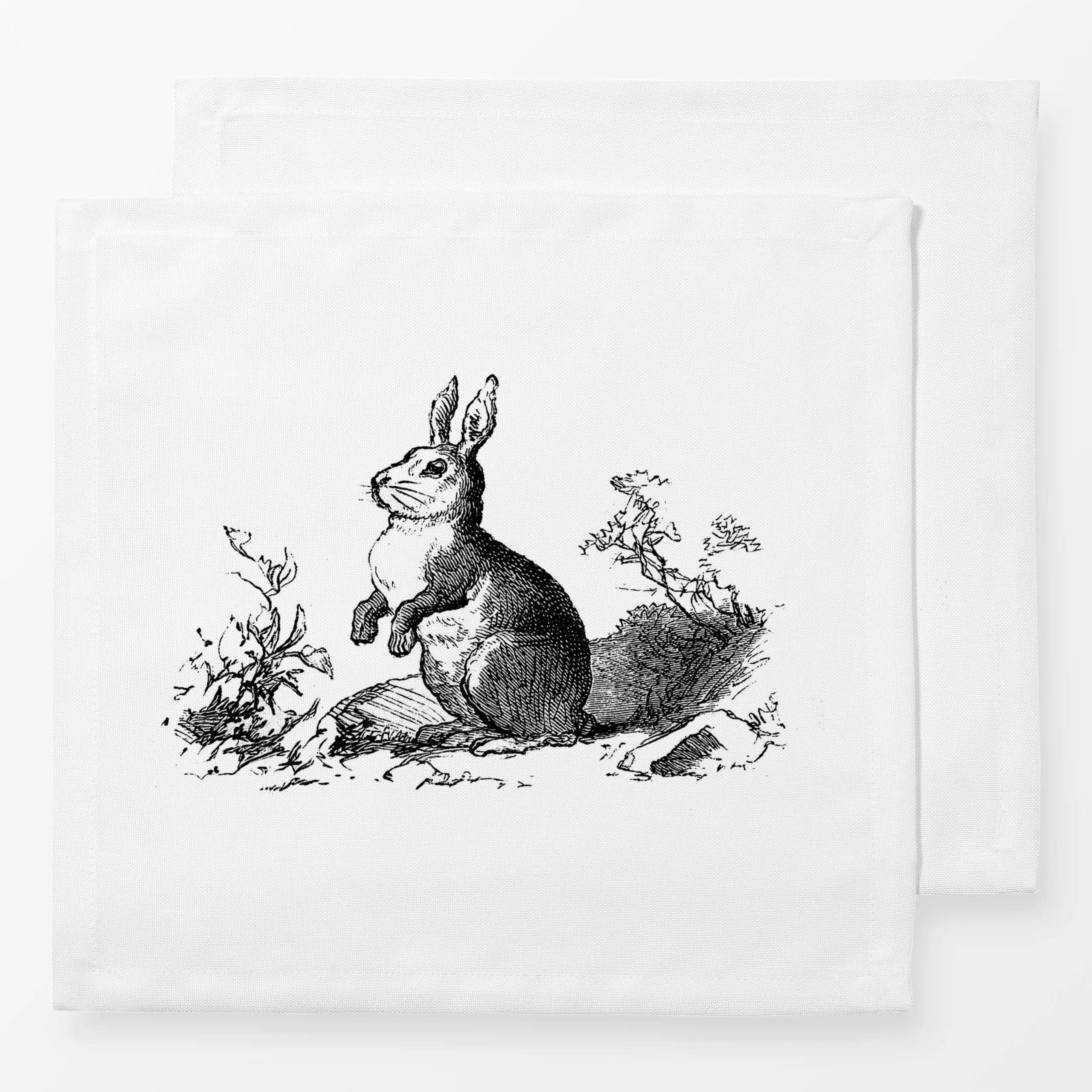 Servietten Nostalgischer Osterhase - Frühling, Retro & Vintage - von „Uta Naumann"; Wildtiere, Tiere, vintage, Osterhase, kl...