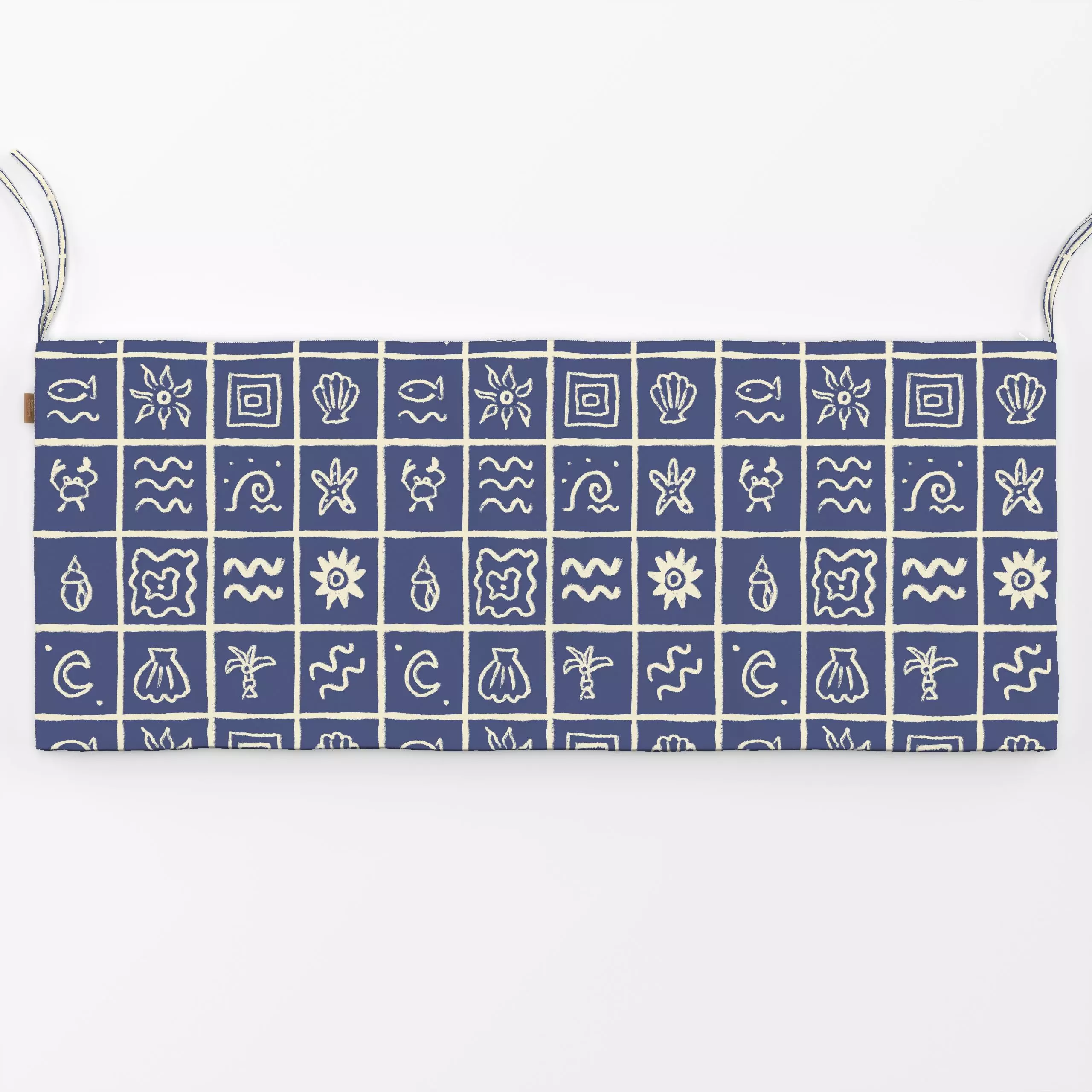 Bankauflage Strandtag - Natur & Landschaft, Sommer, Reise - von „Studio Dolci"; Muster, Meer, Strand, Fische, Sommer, Urlaub...