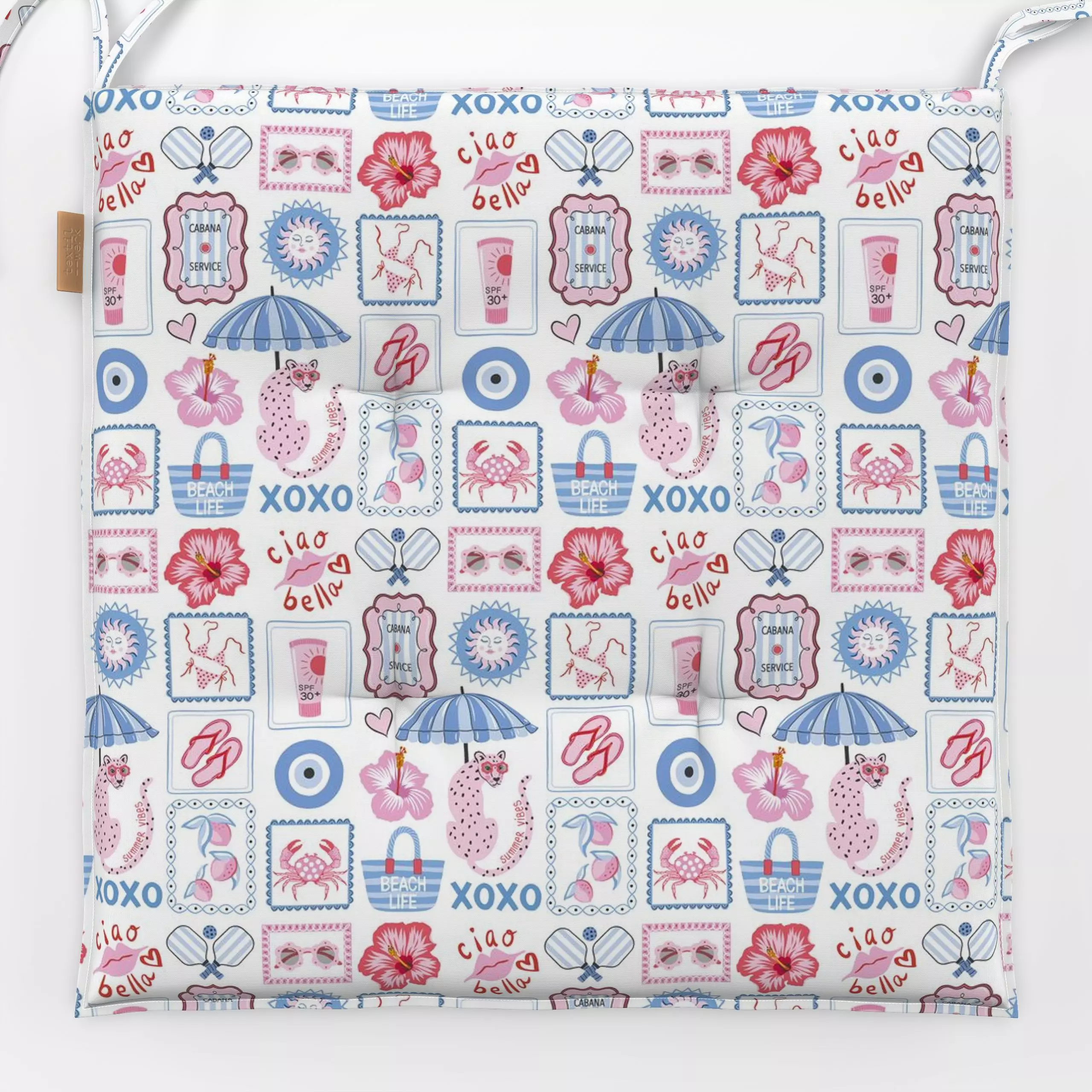 Sitzkissen cool girl summer - Kinderzimmer & Motive für Kinder, Sommer, Reise - von „Vivian Hasenclever"; Collage, Strand, L...