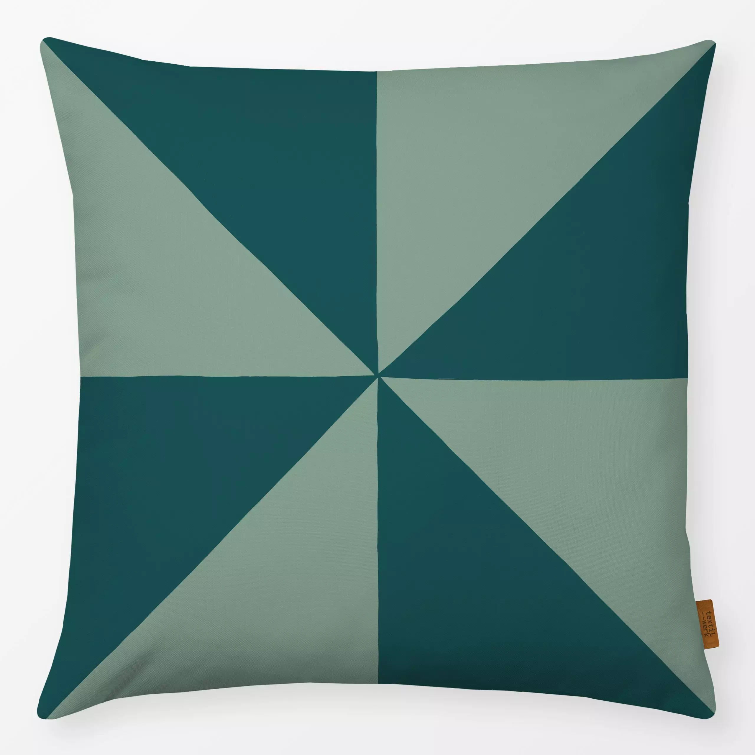 Kissen Grafisch Grün - Sommer, Symbole & Muster, Anlässe - von „Studio Kesse"; abstrakt, modern, Weihnachtsdeko, Gartendeko,...