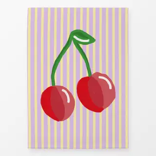 Geschirrtücher Kirsche auf Streifen