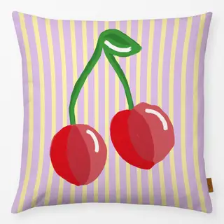 Kissen Kirsche auf Streifen