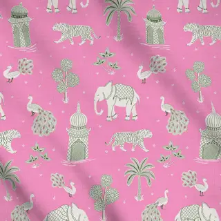 Meterware exotic jungle pink