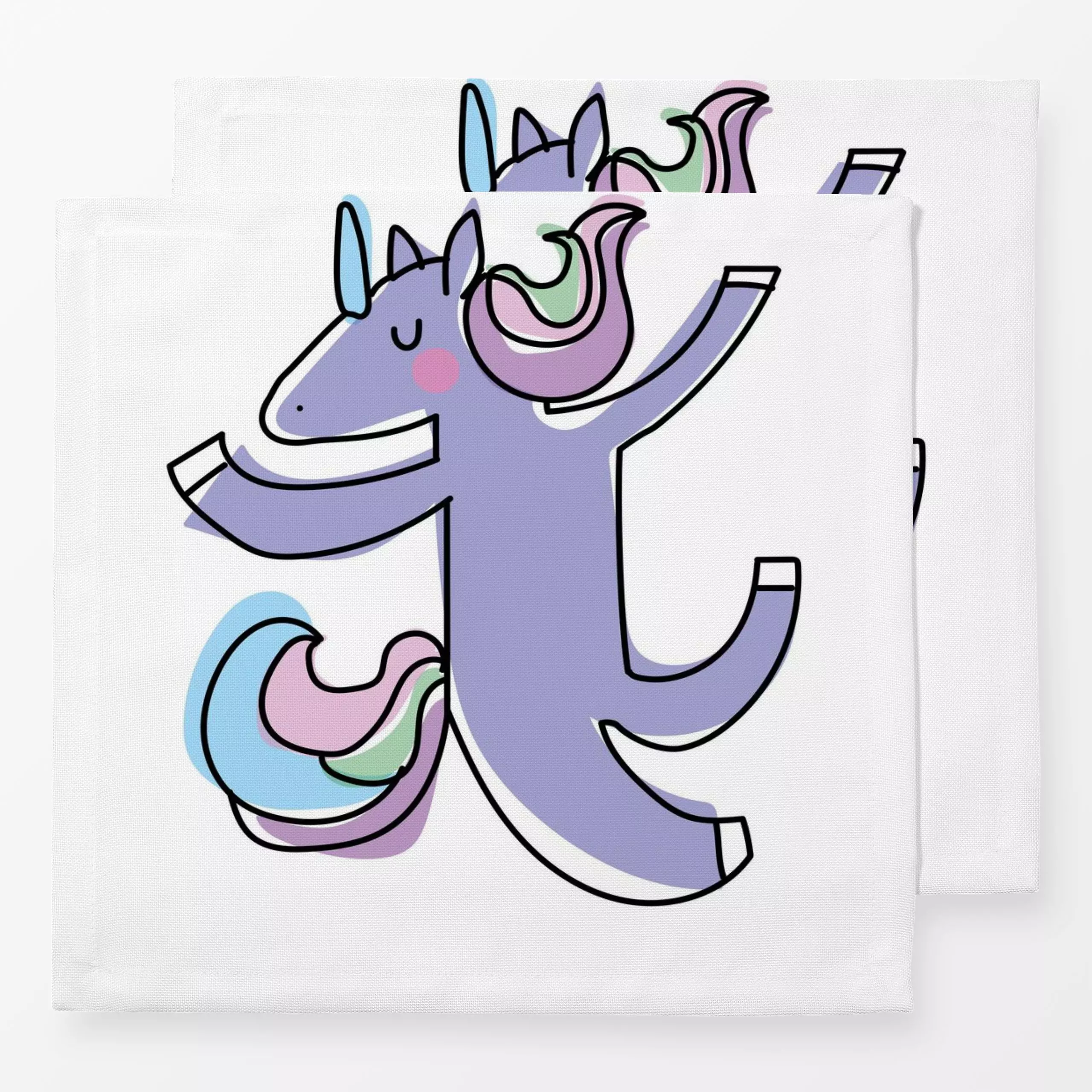Servietten Tanzendes Einhorn - Kinderzimmer & Motive für Kinder, Tiere - von „brushmeetspaper"; Kinder, Einhorn, Kinderzimmer