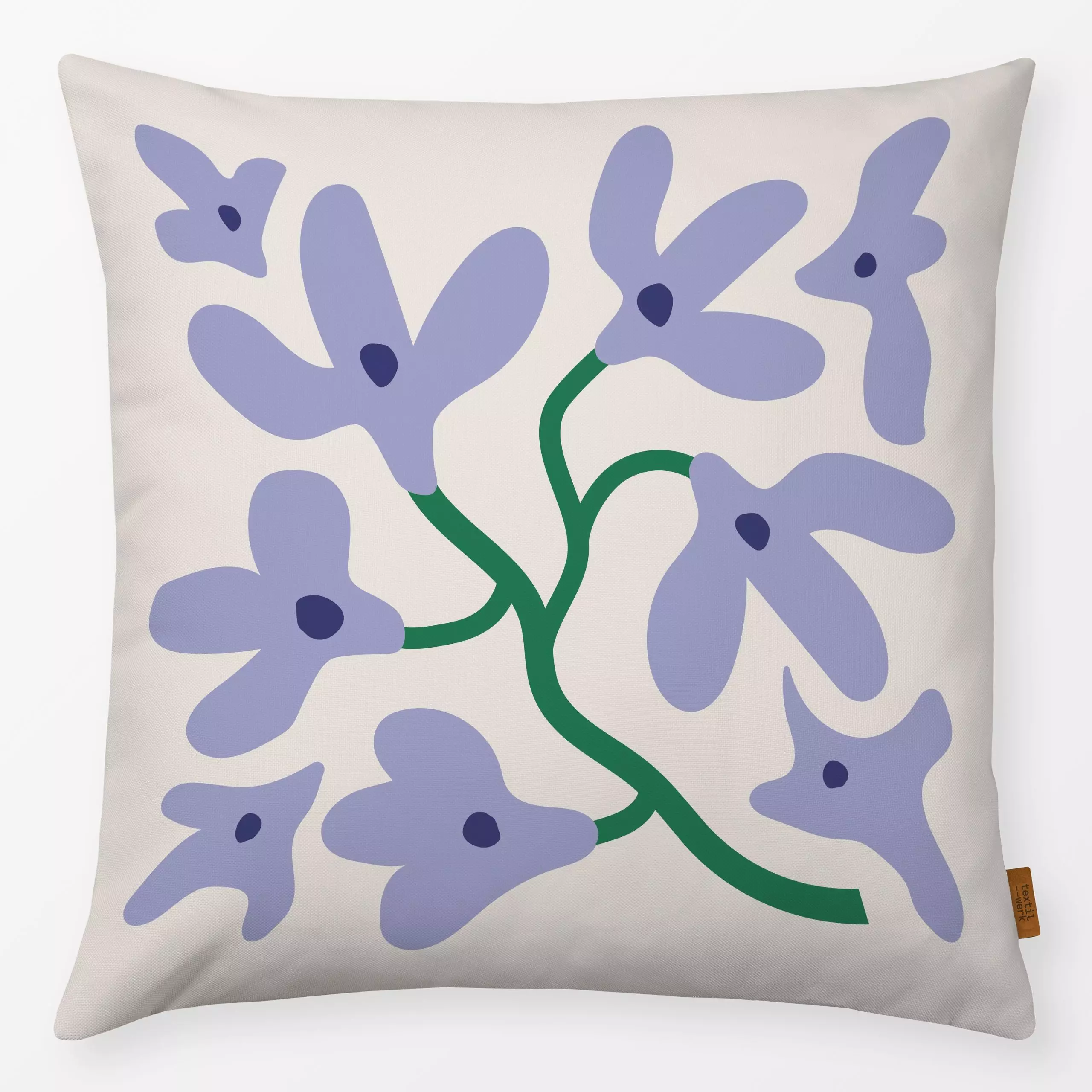 Kissen Flowers 5 Violet Green - Blumen & Florales - von „Jana Driver"; Blumen, lila, flowers, Fruehling, gruen, spring, viol...