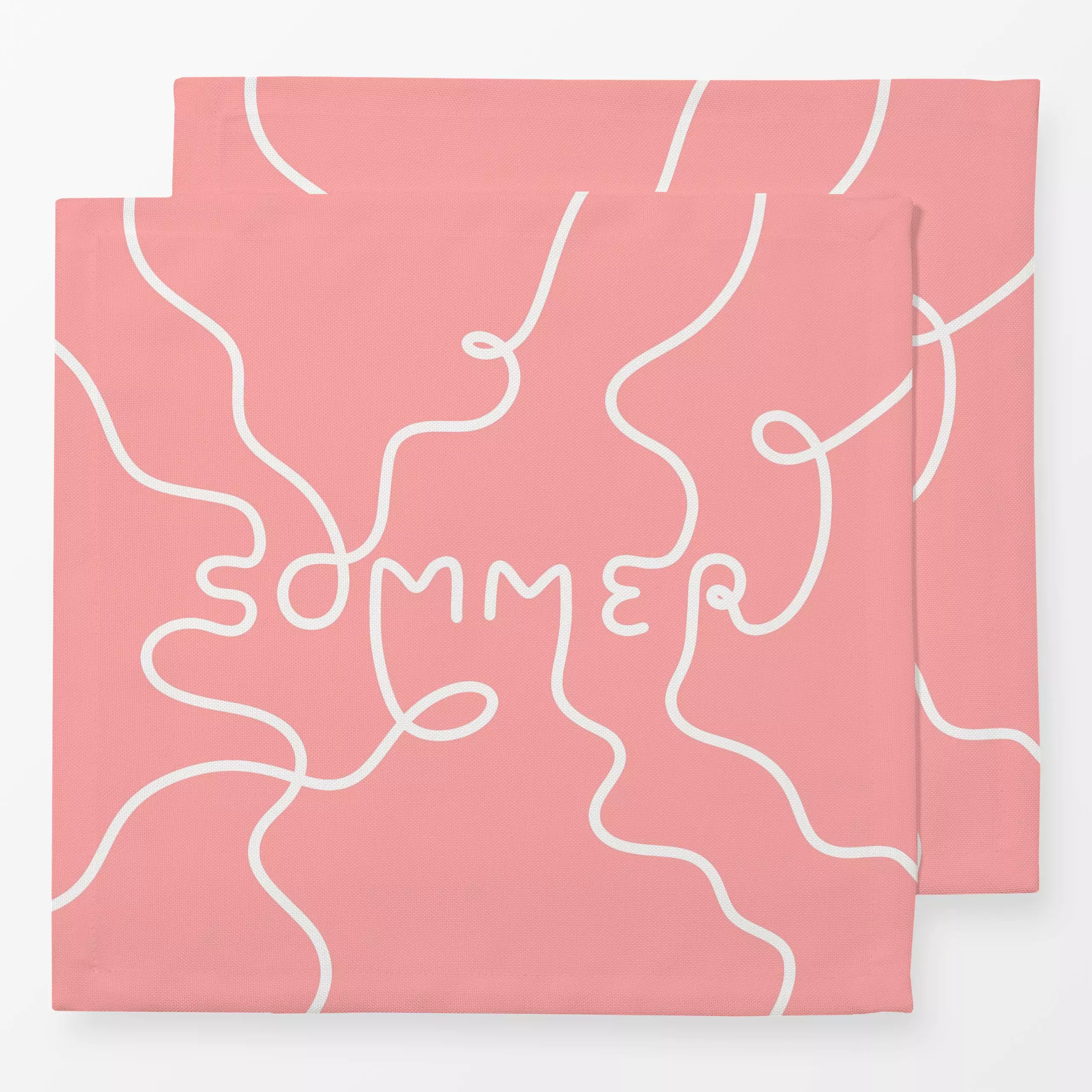 Servietten Sommer Peach - Sprüche & Schriftzüge, Symbole & Muster - von „Studio Kesse"; Linien, Sonne, Sommer, typografie, s...