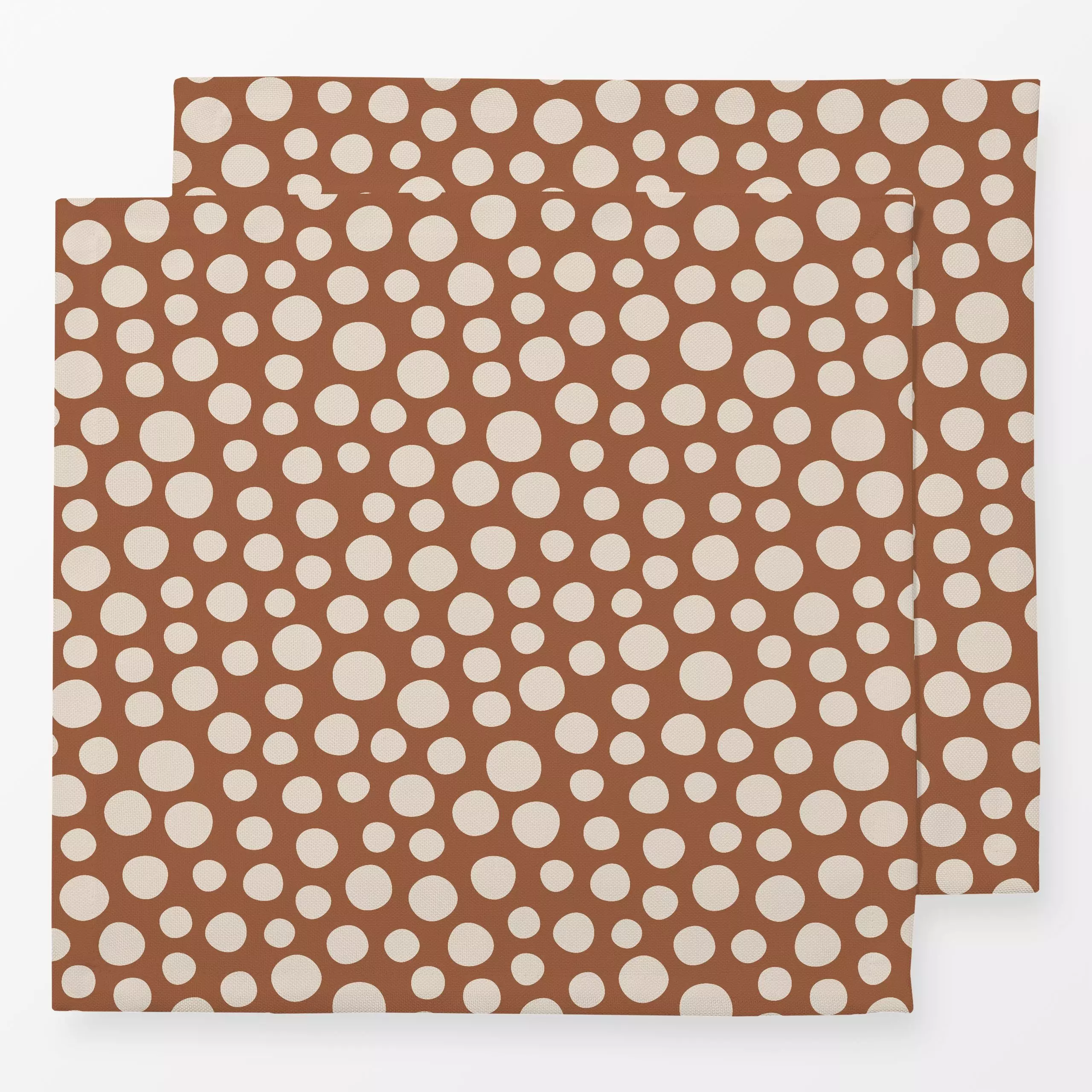 Servietten Happy Dots brown beige - Symbole & Muster - von „Karen Menzenbach"; Muster, Punkte, beige, Kreise, organisch, gep...