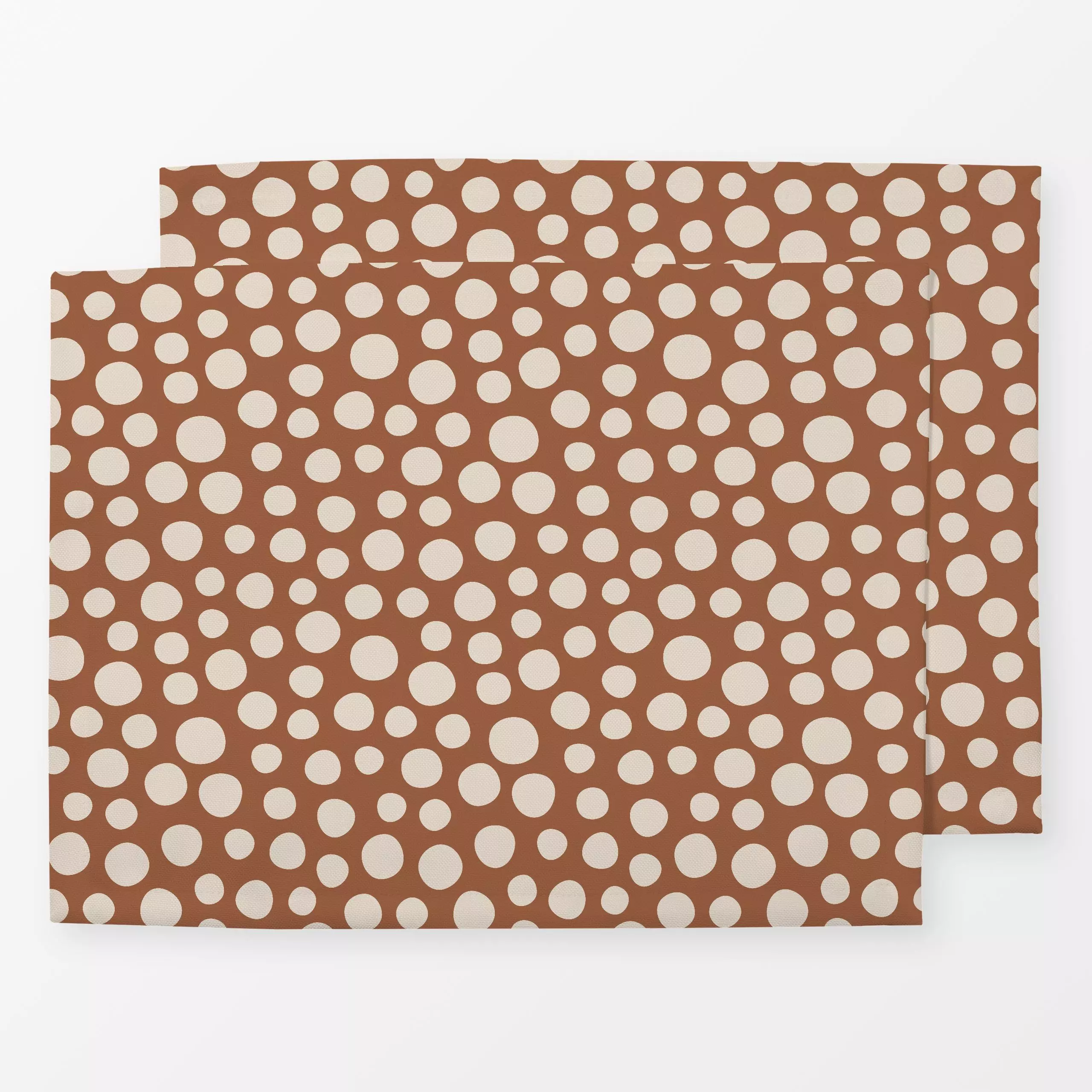 Tischset Happy Dots brown beige - Symbole & Muster - von „Karen Menzenbach"; Muster, Punkte, beige, Kreise, organisch, gepun...