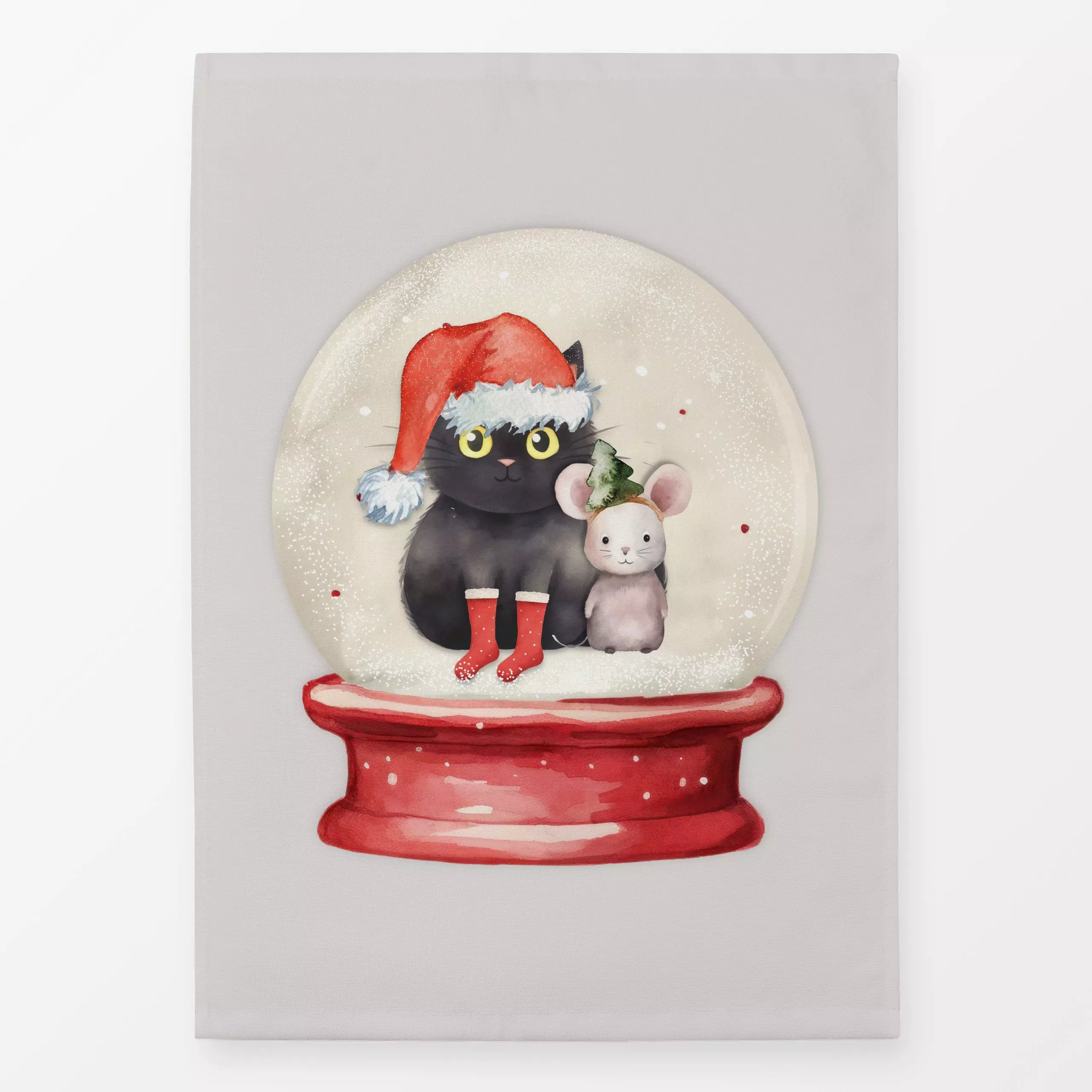 Geschirrtücher Holly Jolly Schneekugel beige - Kinderzimmer & Motive für Kinder, Weihnachten - von „Monika Strigel"; Schneef...