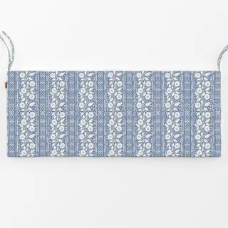 Bankauflage Florale Streifen Blau