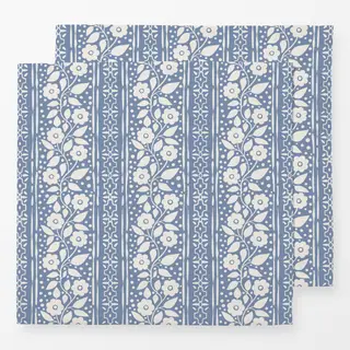 Servietten Florale Streifen Blau