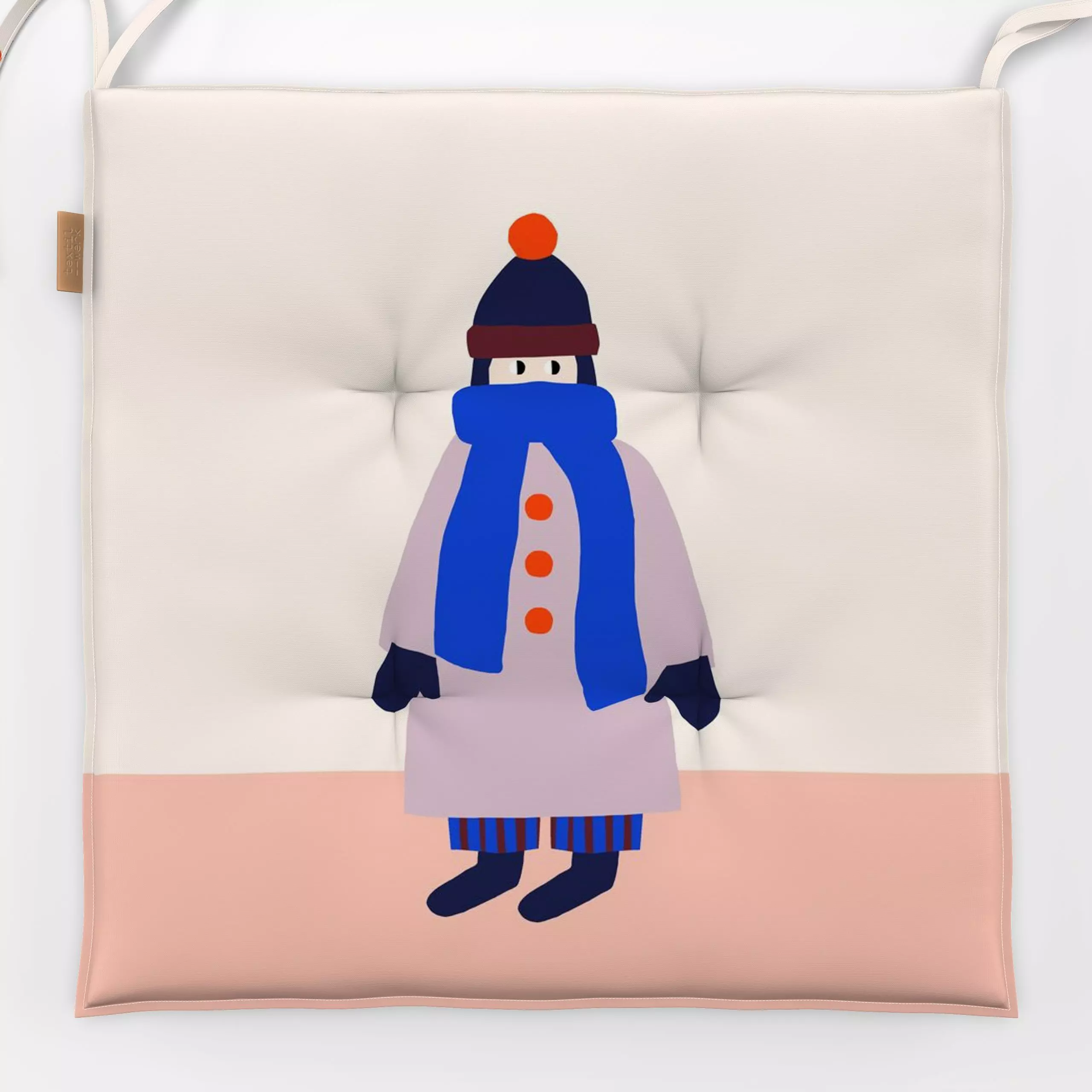 Sitzkissen Frau mit Schal und Mütze - Winter - von „Maren Gross "; Frauenpower, winterdeko, geschenkidee, Dekokissen, froheW...